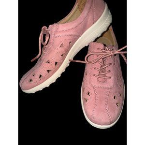 New Hotter daytime pink leather slip on comfort shoes, women’s‎ 7.5